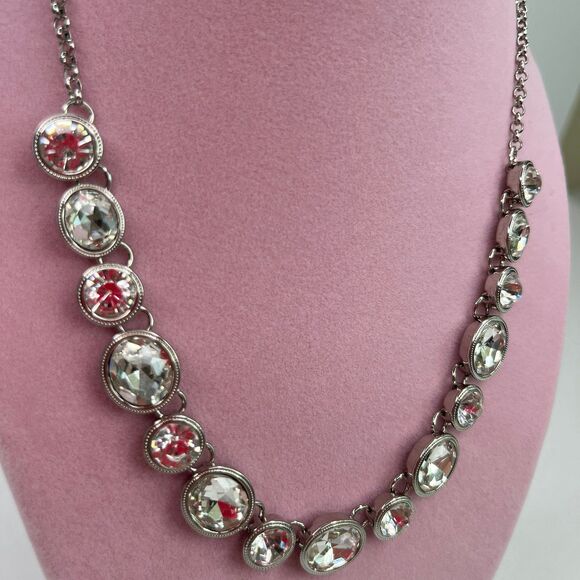 Necklace Rhinestones Women’s Jewelry Silver #588 - Picture 5 of 10
